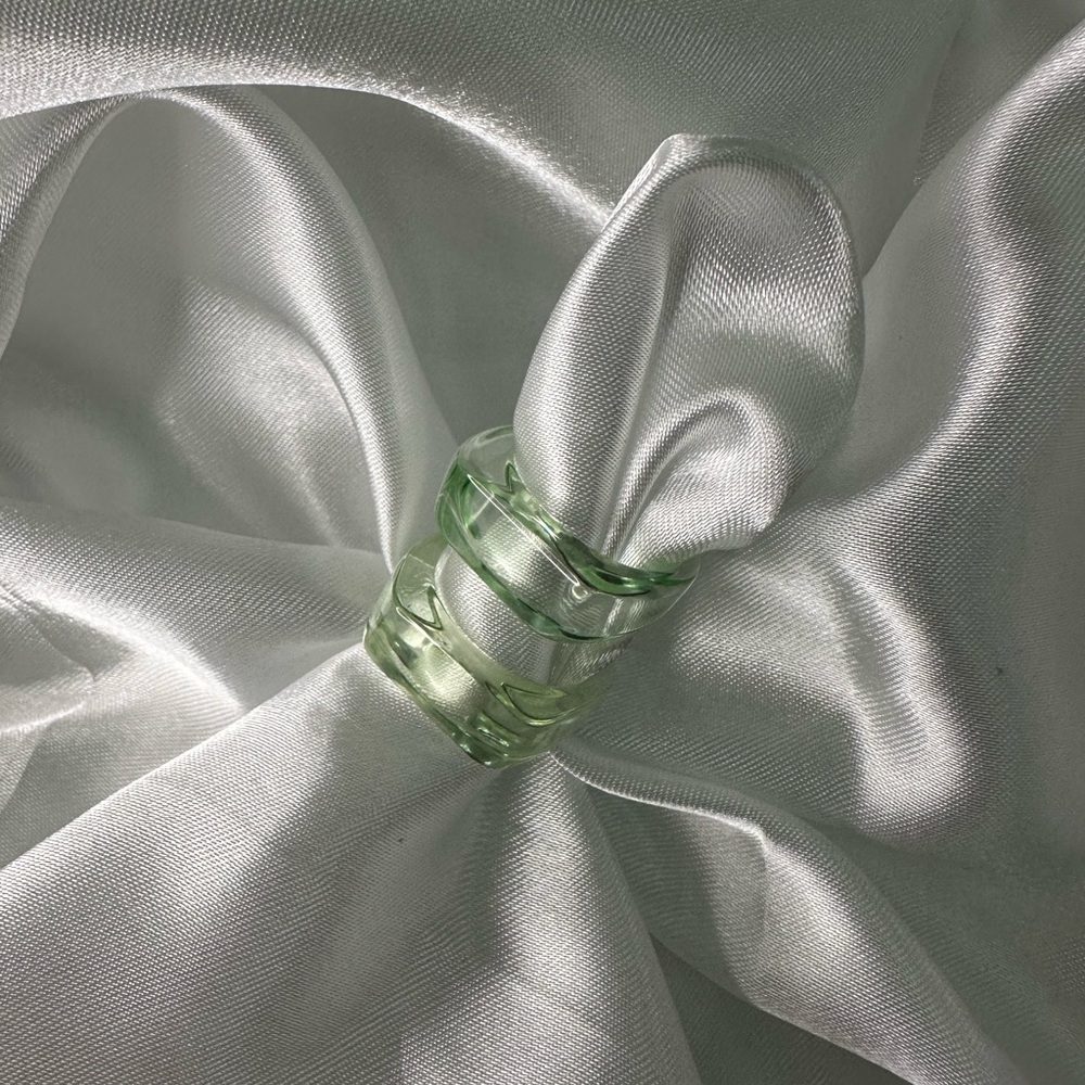 Acrylic Resin Ring Set - Limed Ash and Cactus Green